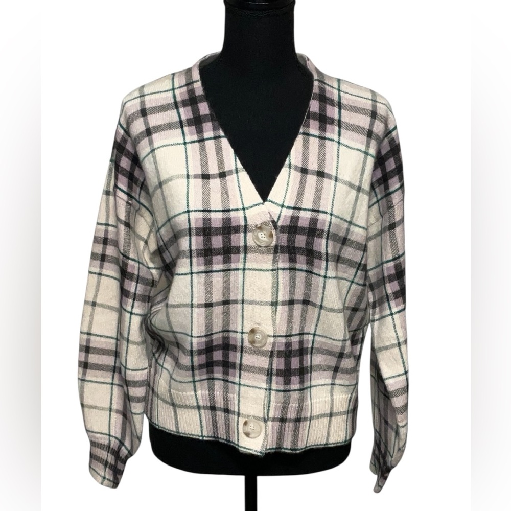LOFT Plaid Cardigan, NWT